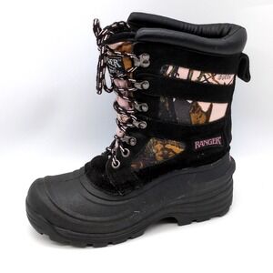 Ranger Boots Womens Black Camo 7 Insulated Snow Winter Shoe Thermolite 0815